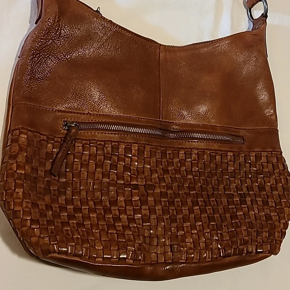 Vilenca Holland Brown Leather Woven Shoulder Bag Boho Bohemian Purse Soft - Picture 2 of 16